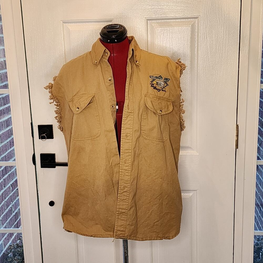 Sturgis 2012 Cutoff Vest Men's Size XL Embroidered Eagle (Hog Motorcycle Biker)